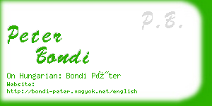 peter bondi business card